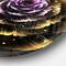 Designart - Perfect Fractal Flower in Gold and Purple' Floral Metal Circle Wall Art